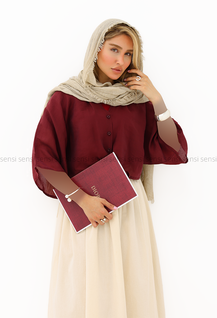 شومیز شیشه ای جلوگره ای کد1006508
